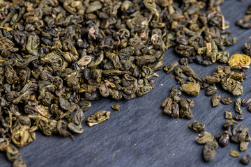 ready for making green tea dried high-quality tea leaves