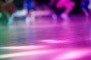 Stage with spotlights. Blurred background. Web banner. Design element