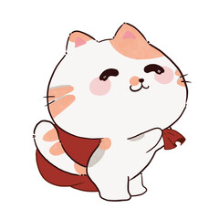 cat holding a gift bag