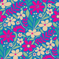 Textile Pattern Vectors Flower Design AI Generation