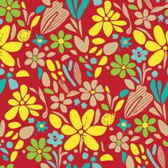 Textile Pattern Vectors Flower Design AI Generation