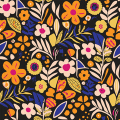 Textile Pattern Vectors Flower Design AI Generation