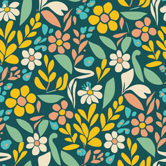 Textile Pattern Vectors Flower Design AI Generation