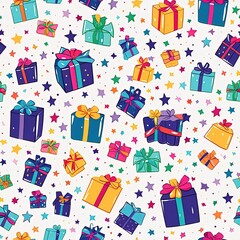 Happy Christmas Seamless Patterm cartoon background