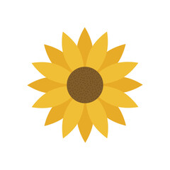 Flat icon sunflower isolated on white background. Vector illustration.