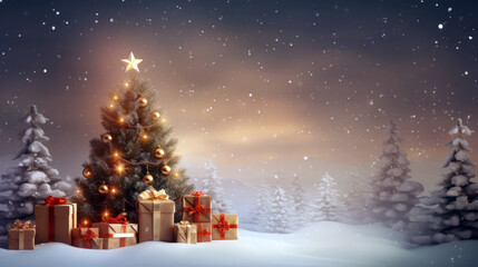 christmas tree with gifts