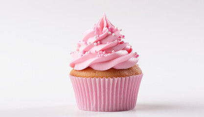 pink cupcake with pink frosting