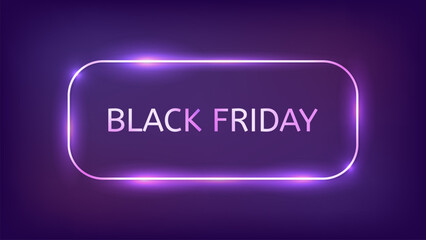 Black Friday inscription in neon frame