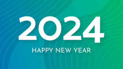 2024 Happy New Year on colorful background
