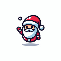A cute hand drawn cartoon logo of santa claus