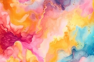 Abstract Background Watercolor Paint Liquid Fluid illustration. Ai generative.