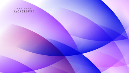 Purple background in abstract shapes. Transparent curved wave in motion. Purple gradient design element for banner background.