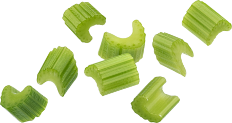 Chopped celery isolated
