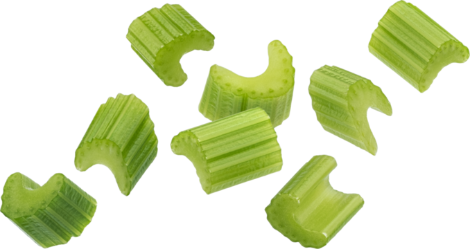 Chopped celery isolated