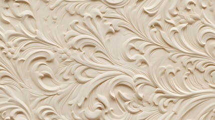 texture decorative Venetian stucco for backgrounds.Luxury white wall design bas-relief with stucco mouldings roccoco element - obrazy, fototapety, plakaty