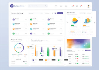 UI UX Infographic dashboard. UI design with graphs, charts and diagrams. Web interface template