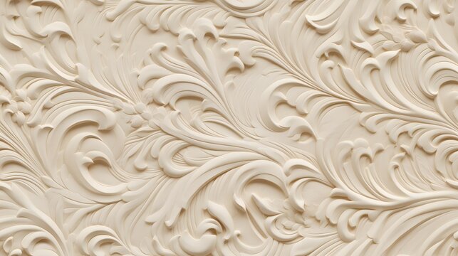 Naklejki texture decorative Venetian stucco for backgrounds.Luxury white wall design bas-relief with stucco mouldings roccoco element