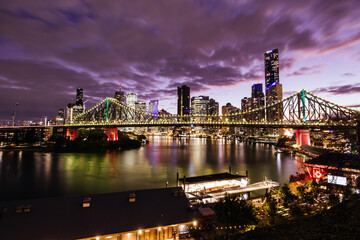 Story Bridge and Brisbane Skyline in Australia