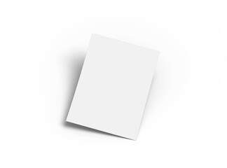 Blank 8.5x11 inc letter 3d render on a transparent background