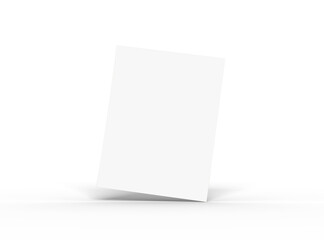 Blank 8.5x11 inc letter 3d render on a transparent background