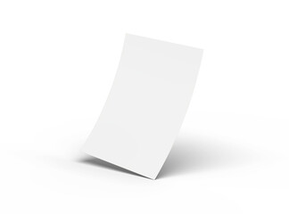 Blank 8.5x11 inc letter 3d render on a transparent background