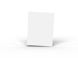 Blank 8.5x11 inc letter 3d render on a transparent background