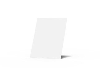 Blank 8.5x11 inc letter 3d render on a transparent background