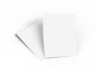 Blank 8.5x11 inc letter 3d render on a transparent background