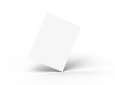Blank 8.5x11 inc letter 3d render on a transparent background