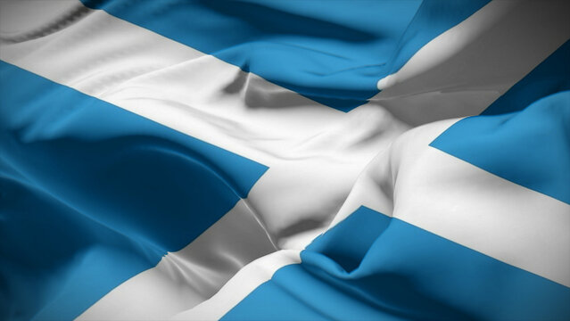 Close-up view of Scotland National flag.