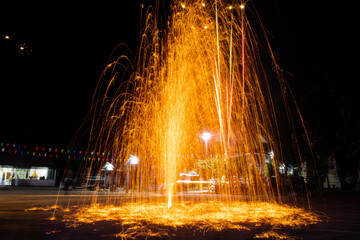 fountain at night