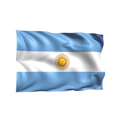 Argentina national flag on white background.