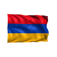 Armenia national flag on white background.