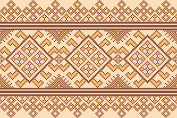 Colorful ethnic geometric fabric pattern. Abstract fabric design pixel art. colorful pixel art pattern. designed for fabric patterns, textiles, home decor, decoration, wallpaper
