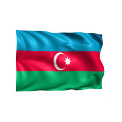 Azerbaijan national flag on white background.