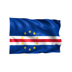 Cape Verde Islands national flag on white background.