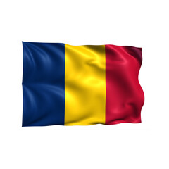 Obraz premium Chad national flag on white background.
