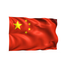 China national flag on white background.