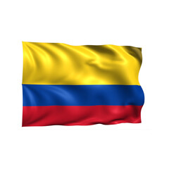 Colombia national flag on white background.