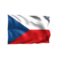 Czech Republic national flag on white background.