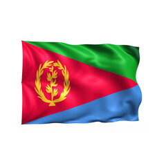 Eritrea national flag on white background.
