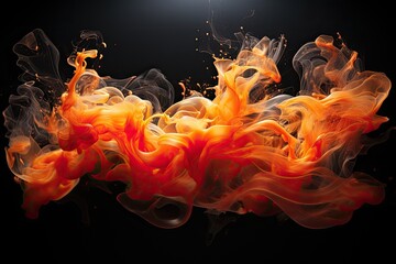 3D smoke object on black background 