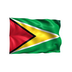 Guyana national flag on white background.