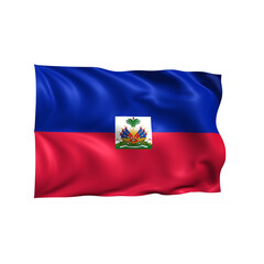 Fototapeta premium Haiti national flag on white background.