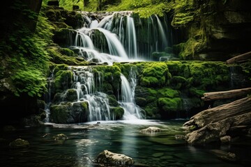 Fototapeta na wymiar Gentle Cascading Waterfall.