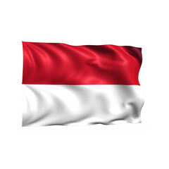 Indonesia national flag on white background.