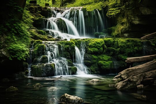 Gentle Cascading Waterfall.