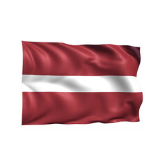 Obraz premium Latvia national flag on white background.