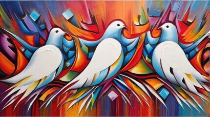 Abstract artColorful painting art of a dove
