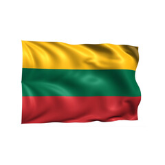 Lithuania national flag on white background.